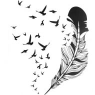 Wzór tatuażu piórko i ptaki